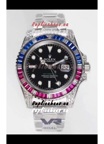Rolex GMT Masters II Diamonds Swiss watch in 904L Case - 1:1 Mirror Quality