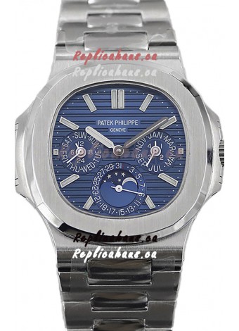 Patek Philippe Nautilus 5740 Perpetual Calendar Stainless Steel Blue Dial Swiss Replica Watch 