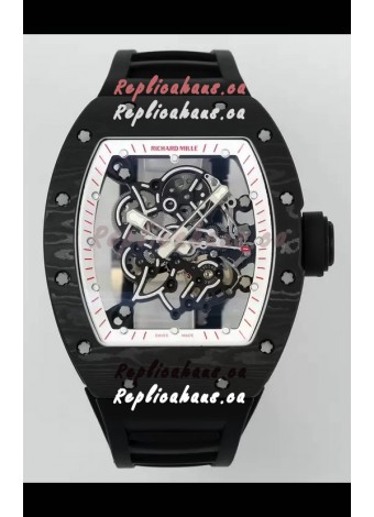 Richard Mille RM055 Black Carbon Casing Black Rubber 1:1 Superclone Genuine Tourbillon Watch 