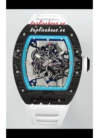 Richard Mille RM055 Black Carbon Casing Blue Rims 1:1 Superclone Genuine Tourbillon Watch 
