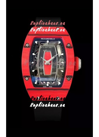 Richard Mille RM07 Red Carbon Casing 1:1 Superclone Swiss Replica Watch