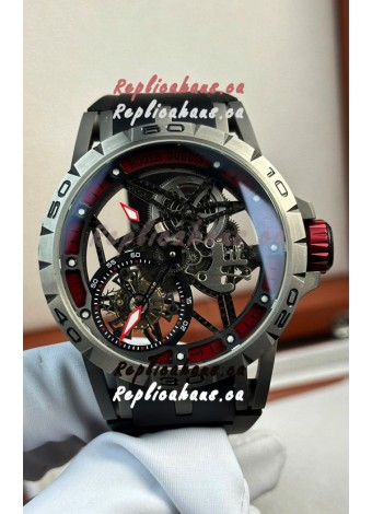 Roger Dubuis Super Clone Excalibur Spider Flying Tourbillon Skeleton Titanium Casing 45MM