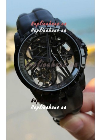 Roger Dubuis Super Clone Excalibur Spider Flying Tourbillon Skeleton Titanium Casing 42MM