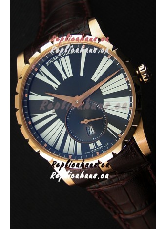 Roger Dubuis Excalibur RDDBEX0587 Pink Gold Grey Dial Swiss Replica Watch