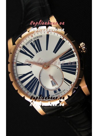 Roger Dubuis Excalibur RDDBEX0587 Pink Gold Steel White Dial Swiss Replica Watch