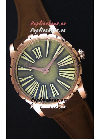 Roger Dubuis Excalibur Steel Case Green Dial Swiss Replica Watch