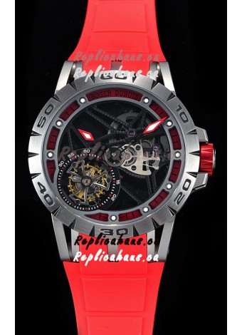 Roger Dubuis Excalibur Spider Flying Tourbillon Skeleton Titanium Casing 1:1 Mirror Swiss Watch
