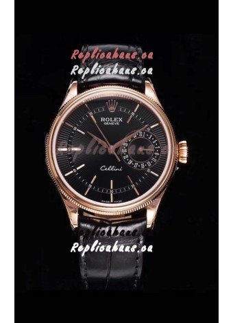 Rolex Cellini Date Ref#50515 Replica 1:1 Mirror Rose Gold 904L Steel Watch Brown Dial