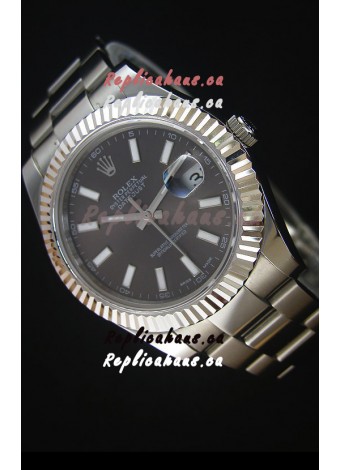 Rolex Datejust Japanese Replica Watch - Grey Dial in 41MM with Oyster Strap