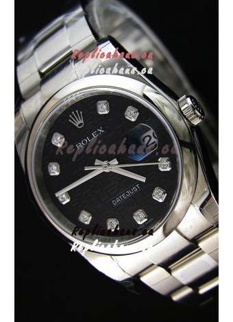 Rolex Datejust Japanese Replica Watch - Black Dial in 36MM with Oyster Strap
