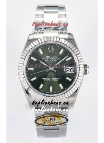 Rolex Super Clone Datejust ETA 2688 Movement 31MM Stainless Steel Case Green Dial Watch