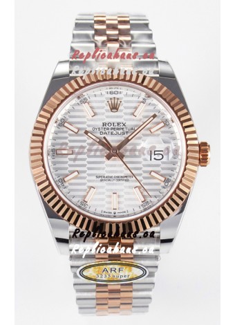 Rolex Super Clone Datejust ETA 3235 Movement 41MM Two Tone Rose Gold Plating Fluted Dial Watch