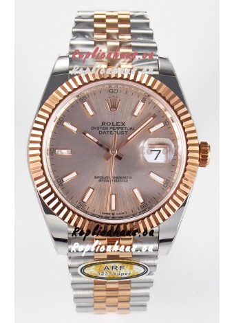 Rolex Super Clone Datejust ETA 3235 Movement 41MM Two Tone Rose Gold Plating and Dial Watch