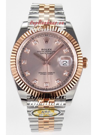 Rolex Super Clone Datejust ETA 3235 Movement 41MM Two Tone Rose Gold Plating and Dial Watch