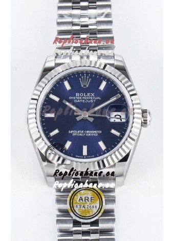 Rolex Super Clone Datejust ETA 2688 Movement 31MM Stainless Steel Blue Dial Watch 