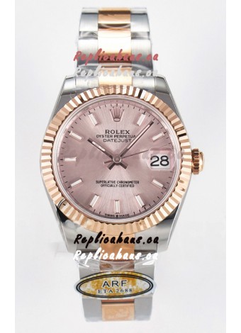 Rolex Super Clone Datejust ETA 2688 Movement 31MM Two Tone Rose Gold Swiss Champange Dial