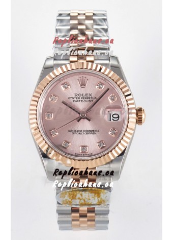 Rolex Super Clone Datejust ETA 2688 Movement 31MM Two Tone Rose Gold Swiss Champange Dial