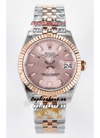 Rolex Super Clone Datejust ETA 2688 Movement 31MM Two Tone Rose Gold Swiss Champange Dial