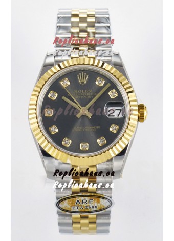 Rolex Super Clone Datejust ETA 2688 Movement 31MM Two Tone Yellow Gold Swiss Grey Dial