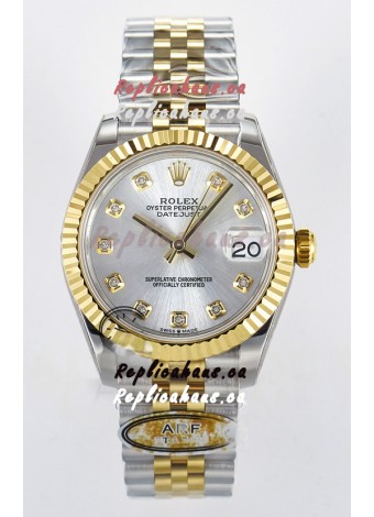Rolex Super Clone Datejust ETA 2688 Movement 31MM Two Tone Yellow Gold Swiss Silver Dial