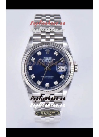 Rolex Datejust 126234 36MM Swiss Replica in 904L Steel in Blue Dial 1:1 Mirror Replica