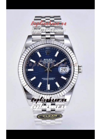 Rolex Datejust Cal.3235 Movement 1:1 Mirror Replica 904L Steel 41MM - Blue Fluted Motif Dial
