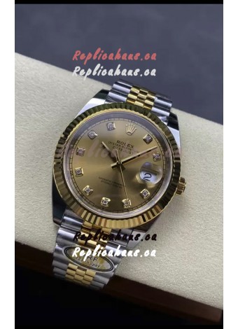 Rolex Datejust M126333 41MM ETA3235 72 Hours Power Gold Diamonds Dial 1:1 Mirror Replica Yellow Gold 904L Steel