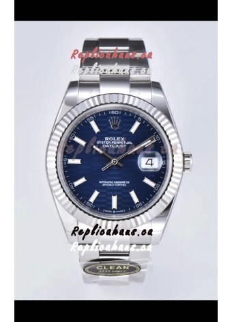 Rolex Datejust Cal.3235 Movement 1:1 Mirror Replica 904L Steel 41MM - Blue Fluted Motif Dial