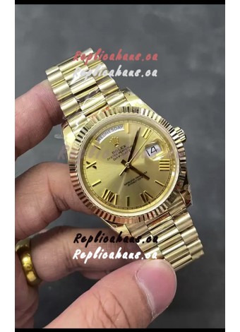 Rolex Day Date Presidential 18K Rose Gold Watch 40MM - Gold Dial 1:1 Mirror Quality