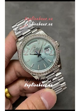 Rolex Day Date Presidential 904L Steel 40MM - Blue Patterned Dial 1:1 Mirror Quality Watch