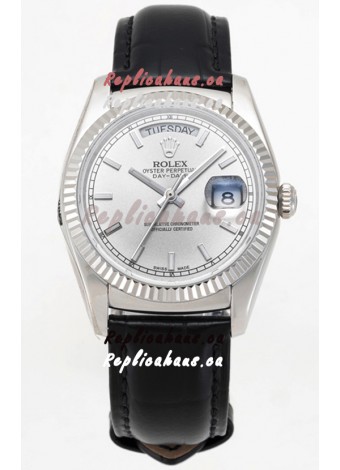 Rolex Day Date 904L Steel Casing Watch in Steel Dial 36MM - 1:1 Mirror Quality