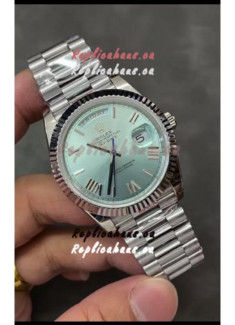 Rolex Day Date Presidential Stainless Steel ICE Blue Dial Watch 40MM - 1:1 Mirror Quality