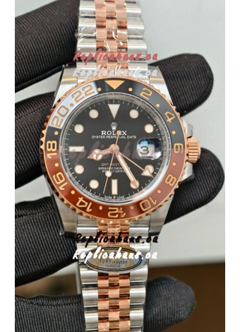 Rolex GMT Masters II Super Clone Root Beer 126711CHNR Rose Black Dial Swiss Replica Watch 
