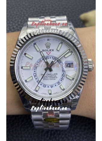 Rolex Sky-Dweller REF# M326934 White Dial Watch in 904L Steel Case 1:1 Mirror Replica
