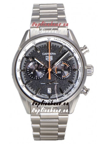 Tag Heuer Carrera Chronograph 43 Swiss Quartz Replica Watch Grey Dial Steel Strap 