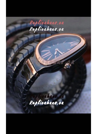 Bvlgari Serpenti Edition Black Ceramic Replica Watch in 1:1 Mirror Quality 