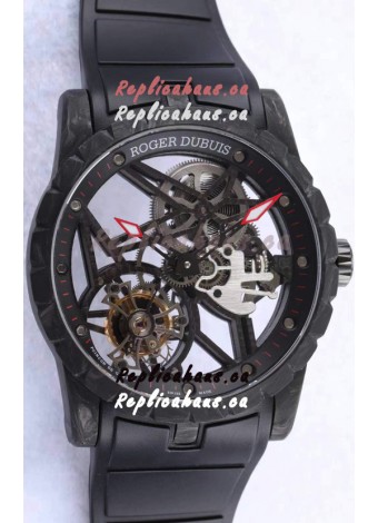 Roger Dubuis Excalibur Spider Flying Tourbillon Skeleton Carbon Casing 1:1 Mirror Swiss Watch
