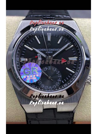 Vacheron Constantin Overseas Dual Time Stainless Steel 1:1 Mirror Swiss Replica Black Dial