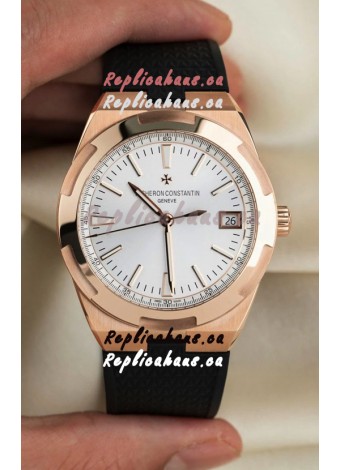 Vacheron Constantin Super Clone Overseas Edition Rose Gold Casing Rubber Strap