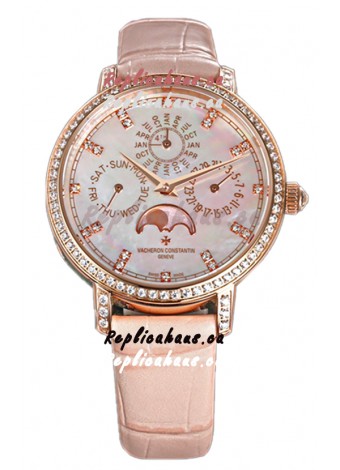 Vacheron Constantin Traditionelle Perpetual Calendar Ultra-Thin Rose Gold Swiss Replica 
