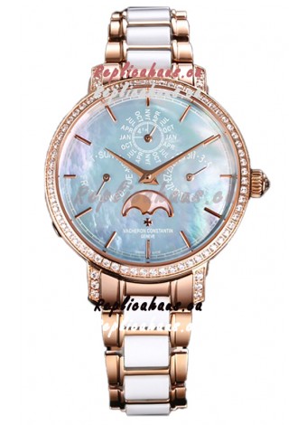 Vacheron Constantin Traditionelle Perpetual Calendar Ultra-Thin Rose Gold Swiss Replica 