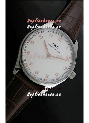 IWC Schaffhausen Japanese Replica Watch in White Dial