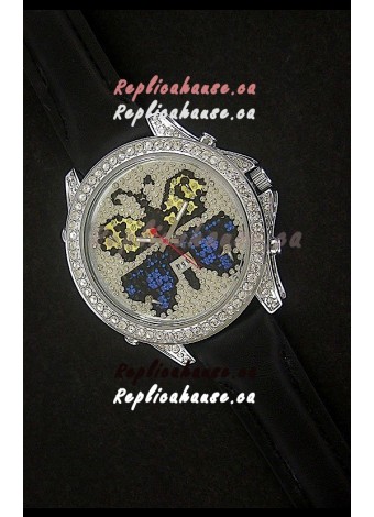 Five Time Zones J&C Clone Watch in Full Diamonds