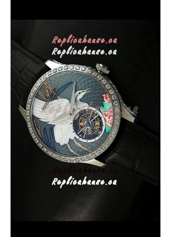 Jaeger LeCoultre Porcelain Crane Flying Tourbillon Watch - MIRROR REPLICA
