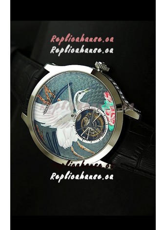 Jaeger LeCoultre Porcelain Crane Flying Tourbillon Watch - MIRROR REPLICA