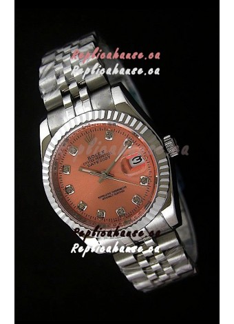 Rolex Datejust Mens Japanese Replica Watch in Orange Dial