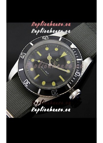 Rolex Submariner Swiss Replica Watch in Domed Crystal Nylon Strap