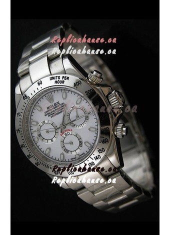 Rolex Daytona Japanese Replica Steel Watch in White Dial