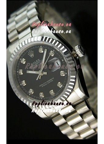 Rolex Replica Datejust Mens Japanese Watch in Black Dial - 41MM