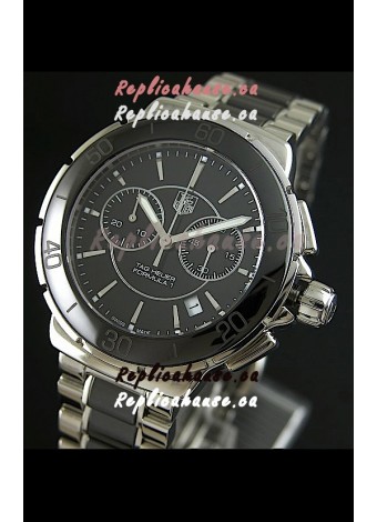 Tag Heuer Formula 1 Chronograph Swiss Replica Ceramic Ladies Watch in Black Dial